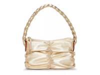 Mirna Leather Shoulder Bag Gold Metallic view