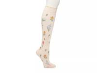 Wildflower&nbsp;Everyday Women’s Compression Knee Socks Light Oat Beige Floral Print view
