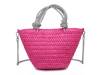 Straw Knot Handle Shoulder Bag Bright Pink view