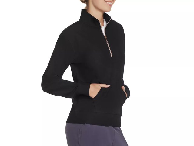 GO LUXE Rib Women's Quarter Zip Sweatshirt