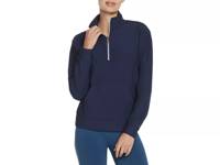 GO LUXE Rib Women's Quarter Zip Sweatshirt Navy view