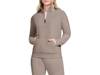GO LUXE Rib Women's Quarter Zip Sweatshirt Taupe view