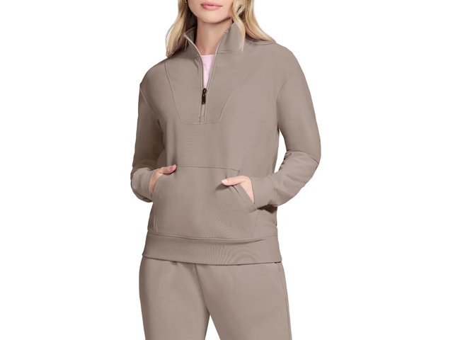 GO LUXE Rib Women's Quarter Zip Sweatshirt