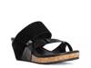 Gayle Wedge Sandal Black Metallic Leather view