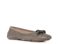 Raya Flat Silver Metallic Leather view