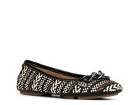 Raya Flat Black/White/Brown Geometric Print Raffia view