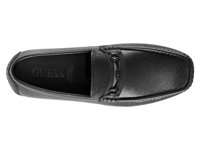 GUESS Men Black Pebbled Leather Bit Loafer Driver Shoes Gunmetal Hardware Sz 9.5 Amazon.com | Guess Men main image 4