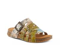 Calamityjay Wedge Sandal Dark Green view