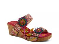 Moai Wedge Sandal Red Multicolor view