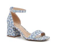 Marybell Sandal Blue/White Floral Embroidered Fabric view