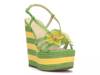 Visela Wedge Sandal Green/Yellow Stripe view