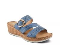 Sharonda Wedge Sandal Navy Metallic view