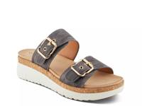 Velvette Wedge Sandal Charcoal Grey view