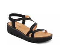 Zigged Wedge Sandal Black view