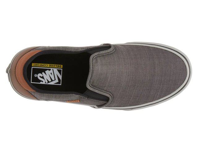 Vans Asher Deluxe Slip On Skate Shoes Textile Black Grey Men\'s Sz 10 VN0A5HTUY30 Vans Asher Deluxe Slip-On Sneaker (Men) | Nordstromrack main image 2