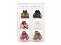 Open Weave Hair Clip Set - 6 Pack Multicolor view
