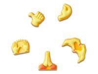 Hand Symbols Jibbitz Set - 5 Pack Multicolor view