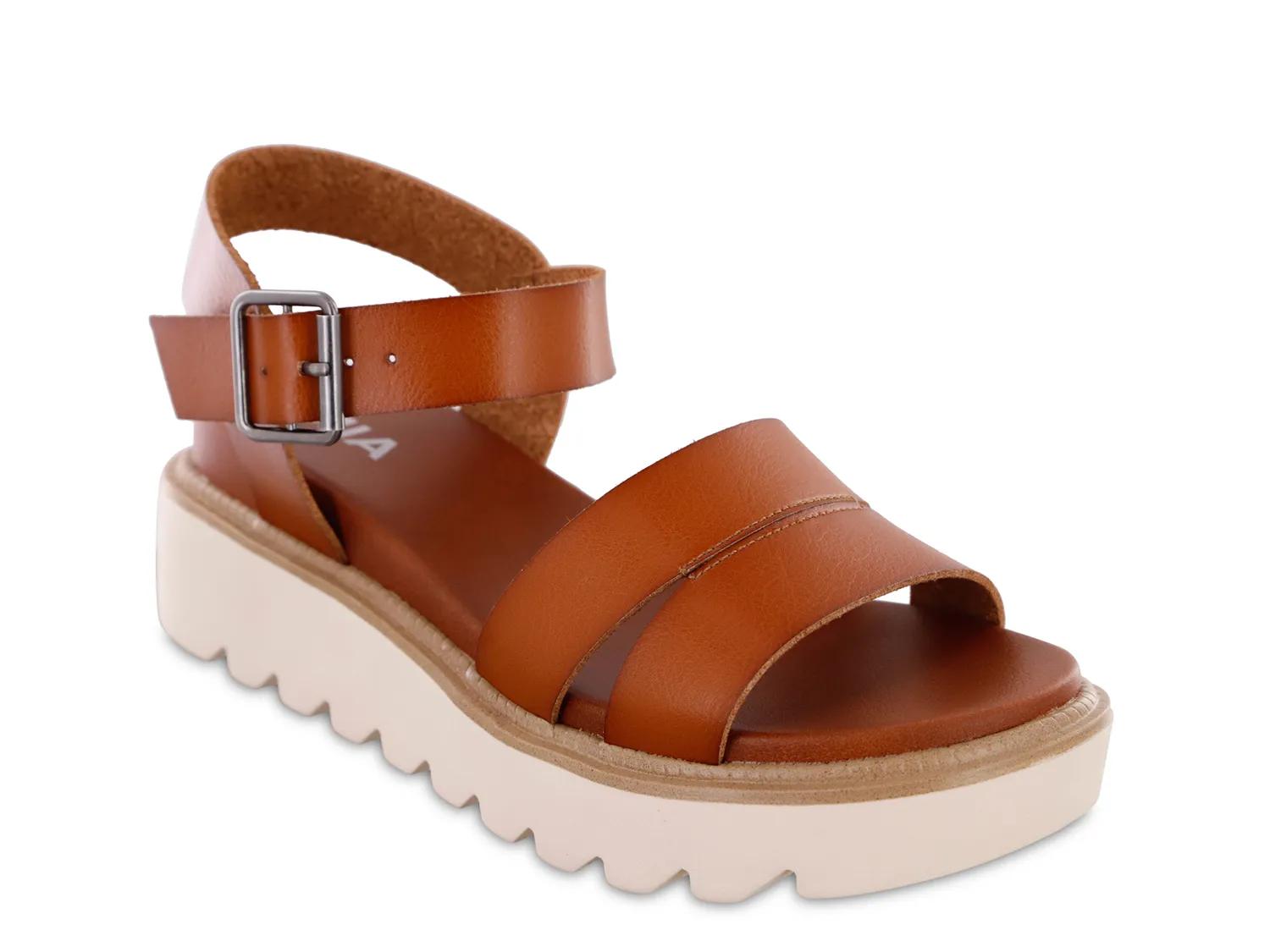 Mia Jovie Wedge Sandal | Women's | Cognac | Size 8.5 | Sandals | Ankle Strap