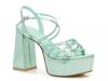 No Prob Platform Sandal Mint Green Metallic view