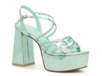 No Prob Platform Sandal Mint Green Metallic view