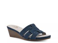 Candyce Wedge Sandal Blue Denim Textile view