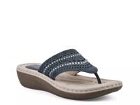 Comate Wedge Sandal Navy Faux Nubuck view