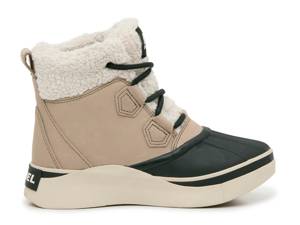 Featuring a Sorel snow boot.