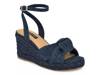 Dotime Wedge Sandal Blue view