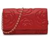 Embossed Floral Convertible Clutch Red view