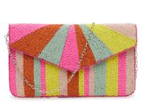 Beaded Clutch Pink/Red/Multicolor Stripe view