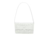 Floral Beaded Shoulder Bag White view