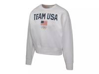 American Flag & 5 Rings Women's Crewneck Sweatshirt White view
