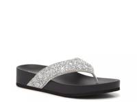 Litny Wedge Flip Flop Black/Silver Metallic view