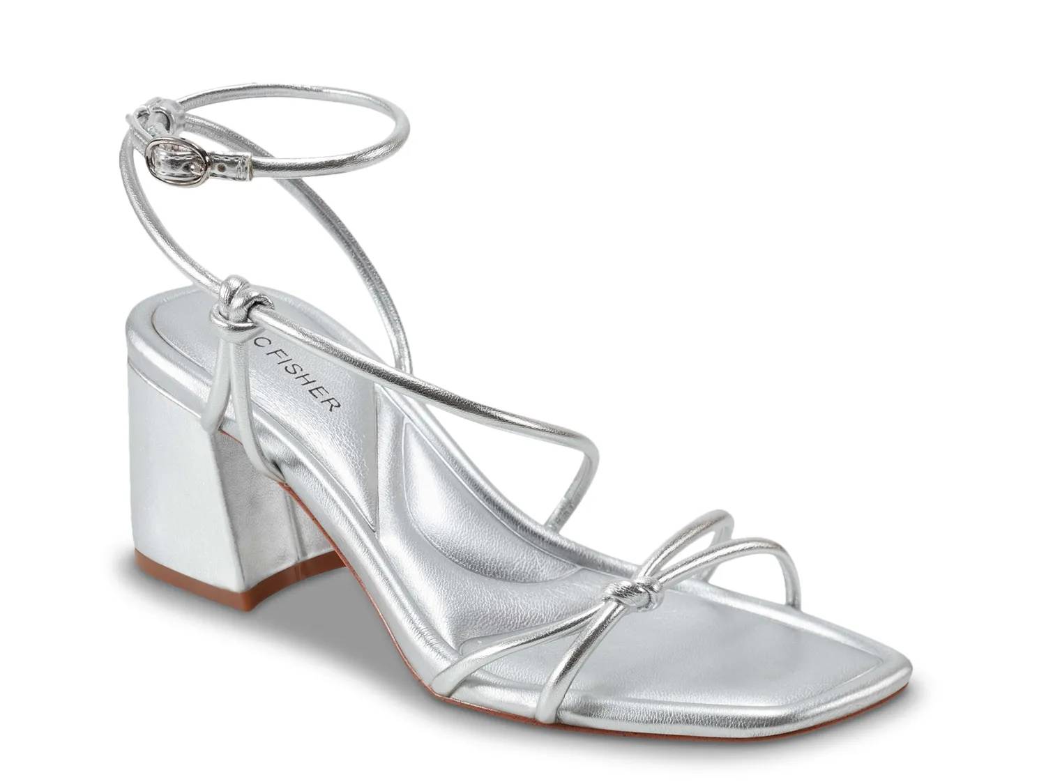 silver dress sandals size 11 NWOT Womens Size 11 Italian Shoemakers Silver Slip On Heel Sandal Dress  Shoe