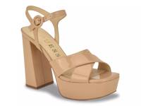 Vallenn Platform Sandal Light Beige Patent view