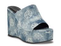 Yenise Wedge Sandal Blue Denim view