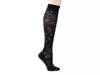 Floral Women's Compression Knee Socks Black Floral Print view