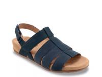Burnaby Sandal Navy Nubuck Leather view