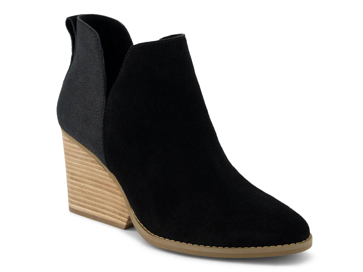 princess diana in the black dress Liv Wedge Ankle Boot In Black Calfskin main image 0
