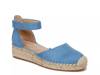 Wren Espadrille Wedge Sandal Linen Blue view