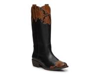 Dutton Cowboy Boot Black/Tan Snake Print view