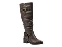 Cushion Wide Calf Riding Boot Dark Brown view