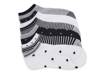 Dot Stripe Women's No Show Socks - 6 Pack Black/White/Grey view