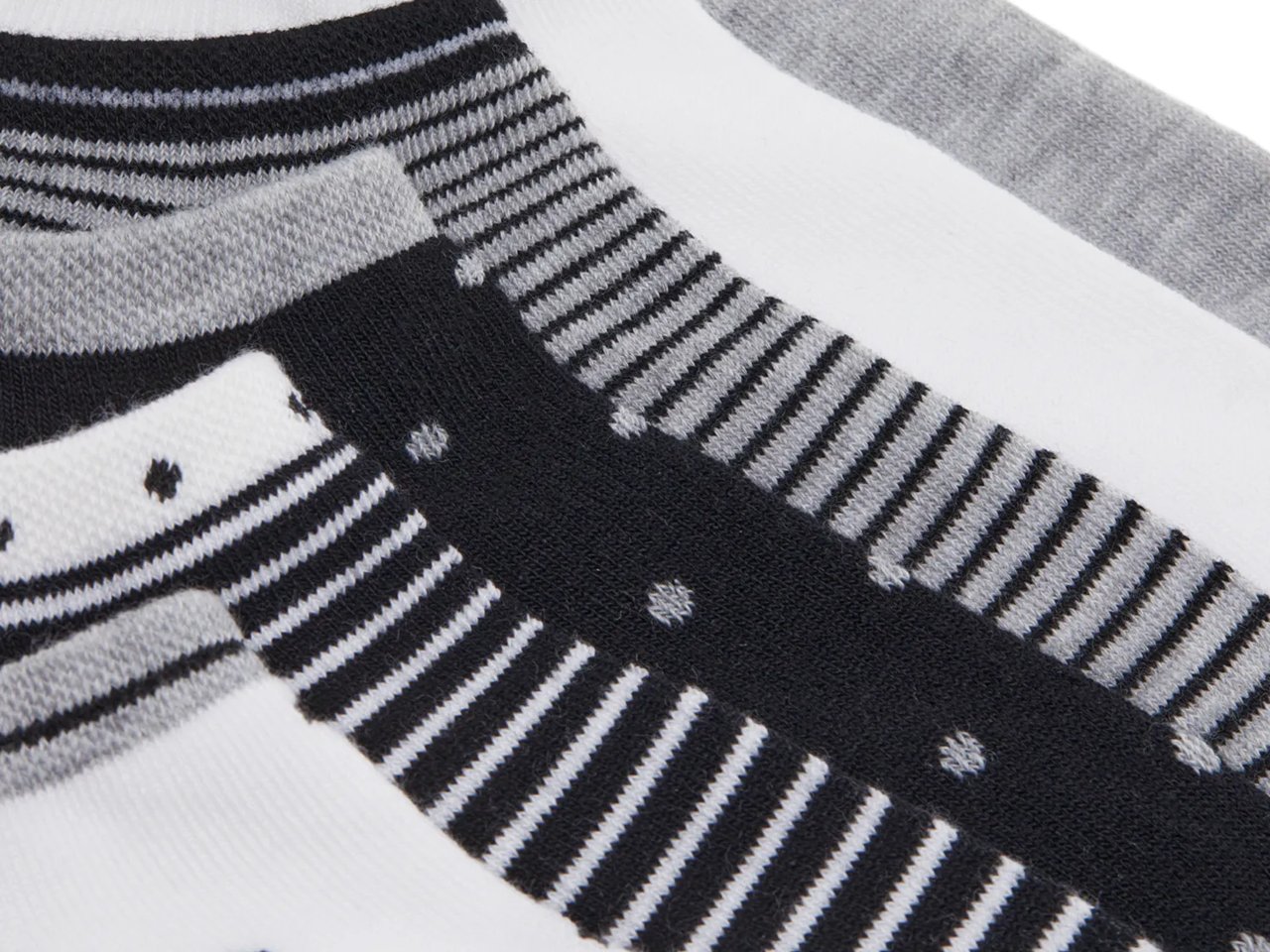 Dot Stripe Women's No Show Socks - 6 Pack