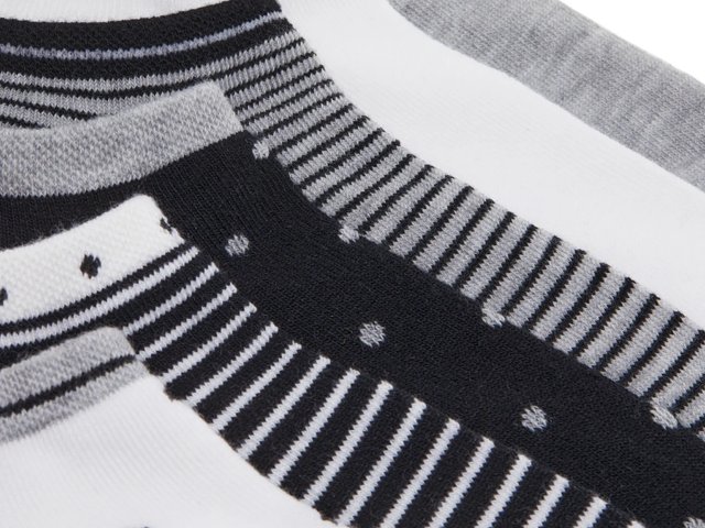 Dot Stripe Women's No Show Socks - 6 Pack
