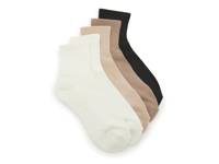 Athletic Cushioned Performance Women's Quarter Crew Socks - 5 Pack Ivory/Beige/Black view