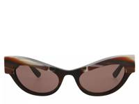 Horn Rim Cat Eye Sunglasses Havana Brown view