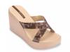High Fashion Wedge Sandal Beige/Clear view