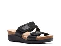 Calenne Maye Wedge Sandal Black Nubuck view