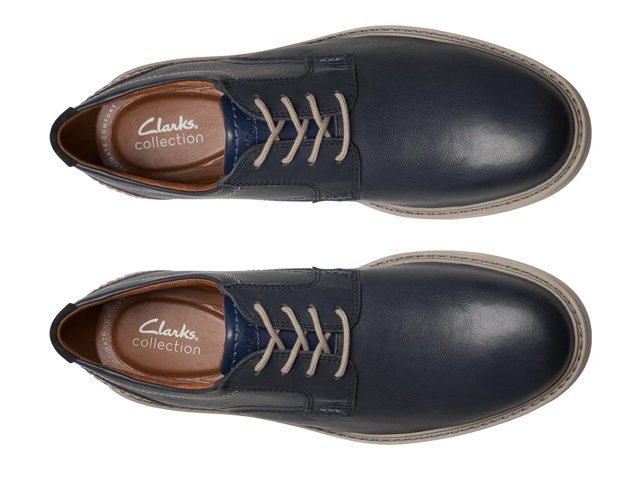 clarks navy blue dress shoes Clark's WALLABEE BOOT LOW Men's -NAVY LEATHER – Moesports main image 1